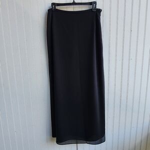 JS Collections Black Maxi Long Skirt Side Slits Career Formal Lined Women's Sz 8